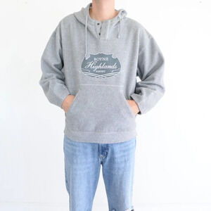 Vintage Gear For Sports Boyne Highlands Resort Gray Hooded Pullover Sweater L